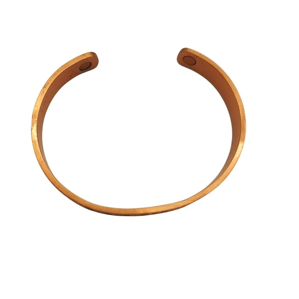 Jesus Copper Cuff Bracelet Magnetic Religious Faith Jewelry Unisex Copper Tone